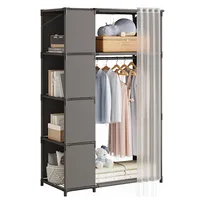 Armoire de rangement minimaliste simple/double rangée pour vêtements, anti-poussière, pour chambre à coucher et dortoir