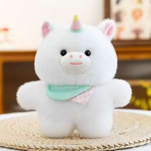 Lindo Peluche <span class=keywords><strong>de</strong></span> Cerdito Rosa con Bufanda a Cuadros Amarillos y Verdes, Animal <span class=keywords><strong>de</strong></span> Peluche Suave para Niños, Regalo <span class=keywords><strong>de</strong></span> Cumpleaños, Decoración <span class=keywords><strong>de</strong></span> Dormitorio - Product Image 3