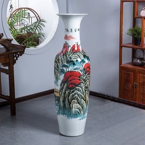 2.2 mètres et 6 pieds de haut peints à la main grands vases de sol en céramique chinoise comme décorations pour la maison, vases en céramique - Product Image 2