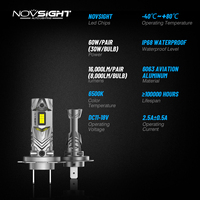 Novsight Super lumineux 60W 16000 Lumens H7 9005 9006 phare LED H11 Canbus Turbos LED pour phares de voiture A4 A3 A5 A8