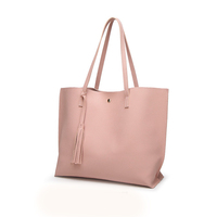 Sacs à main, sacoche pour femmes, fourre-tout à poignée supérieure, sacoche à bandoulière en cuir PU gaufré, avec pompon