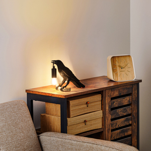 Đèn Bàn Raven Nghiên Cứu Bảo Vệ Mắt Trang Trí Nội Thất Sáng Tạo Cảm Ứng Chuyển Đổi Ba Màu Mờ Đen Đọc Sách Cạnh Giường Ngủ Hiện Đại <span class=keywords><strong>LED</strong></span> Bảng Đèn - Product Image 3