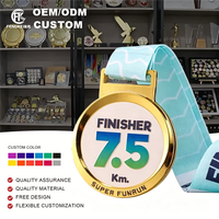 Médaille de marathon personnalisée en alliage de zinc avec émail souple pour les vainqueurs de courses sportives