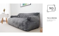 Fauteuil pouf en velours côtelé, canapé paresseux garni de mousse compressée avec accoudoirs pour salon, usine OEM ODM sur mesure