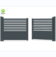 Dernier design de porte principale extérieure, entrée de jardin de maison moderne noir personnalisé simple Double balançoire en métal allée principale en aluminium