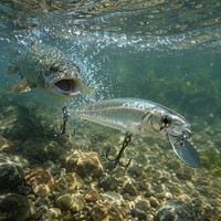 Leurre de pêche dur avec langue métallique