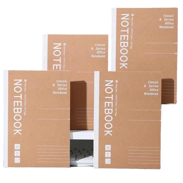 A5 Hardcover Student Kraft Paper Notebook Simple Word Book Plan Notepad Senior High School Office Meeting Record Hand Account