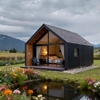 Villa préfabriquée modulaire moderne, complexe hôtelier écologique, maison en conteneur en acier durable avec cour imperméable pour appartements
