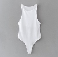 Meilleure vente : Body débardeur sexy sans manches couleur bonbon pour femme, style combinaison, personnalisable