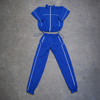 Ensemble de survêtement léger et réfléchissant personnalisé avec broderie d'usine, coupe oversize, en nylon coupe-vent