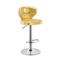 Tabouret de bar moderne en cuir ciré pour usage commercial, meubles de cuisine avec base chromée