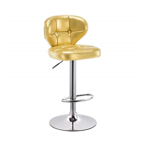 Tabouret de <span class=keywords><strong>bar</strong></span> moderne en cuir ciré pour usage commercial, meubles de cuisine avec base chromée - Product Image 2