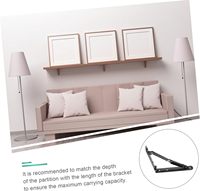 Promotion des ventes Étagères de rangement murales Support de cloison en fer noir Supports d'étagère pliants peu encombrants Support de table