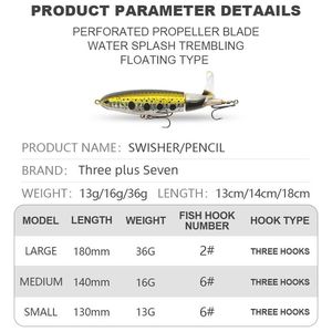 <span class=keywords><strong>Leurre</strong></span> <span class=keywords><strong>de</strong></span> pêche flottant 10cm 14cm <span class=keywords><strong>Whopper</strong></span> Popper, appât artificiel dur avec queue rotative souple, matériel <span class=keywords><strong>de</strong></span> pêche - Product Image 4