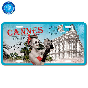 Grosir Retro Vintage <span class=keywords><strong>Novelty</strong></span> Bar dekorasi dinding tanda mobil plat timah kustom Emboss aluminium plat nomor - Product Image 5