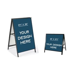 ขาตั้งป้ายโฆษณาเหล็กพับได้สองด้านสำหรับใช้งานกลางแจ้ง รูปทรงตัวเอ - Product Image 1