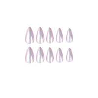 Offre Spéciale importé ABS personnalisé Chrome vente en gros brillant couleur violet simple conception longue plaine presse sur les ongles