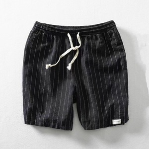 <span class=keywords><strong>Pantalones</strong></span> <span class=keywords><strong>Cortos</strong></span> <span class=keywords><strong>de</strong></span> <span class=keywords><strong>Lino</strong></span> a Rayas para <span class=keywords><strong>Hombre</strong></span>, Estilo Veraniego, Holgados, con Cordón Elástico, 5 Pulgadas, <span class=keywords><strong>Pantalones</strong></span> <span class=keywords><strong>de</strong></span> Playa Transpirables <span class=keywords><strong>de</strong></span> Algodón y <span class=keywords><strong>Lino</strong></span>, que Absorben el Sudor - Product Image 3