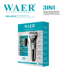 WAER WA-0310 <span class=keywords><strong>Rasoir</strong></span> <span class=keywords><strong>électrique</strong></span> rechargeable USB 1000 mAh à triple lame avec tondeuse 3-<span class=keywords><strong>en</strong></span>-1 et <span class=keywords><strong>rasoir</strong></span> pour le visage et les poils du nez - Product Image 5