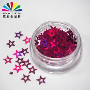 Dongguan Xucai по индивидуальному заказу, 1 кг, упаковка, специальная форма, блестящий порошок, блестящий блеск в форме звезды