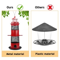 Mangeoire à oiseaux sauvages de grande taille, résistante à la pluie, rétractable, capacité de 4 lb de graines, en métal, anti-écureuil, pour suspension extérieure