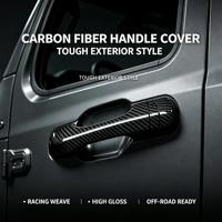 Couvre-poignée de porte en fibre de carbone pour Jeep Wrangler, décoration extérieure, accessoires de voiture tout-terrain sport