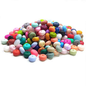 Venta al por mayor 14MM Multicolor impreso cuentas de silicona suave bebé <span class=keywords><strong>chupete</strong></span> <span class=keywords><strong>cadena</strong></span> DIY cuentas anticaída cuentas sueltas - Product Image 1