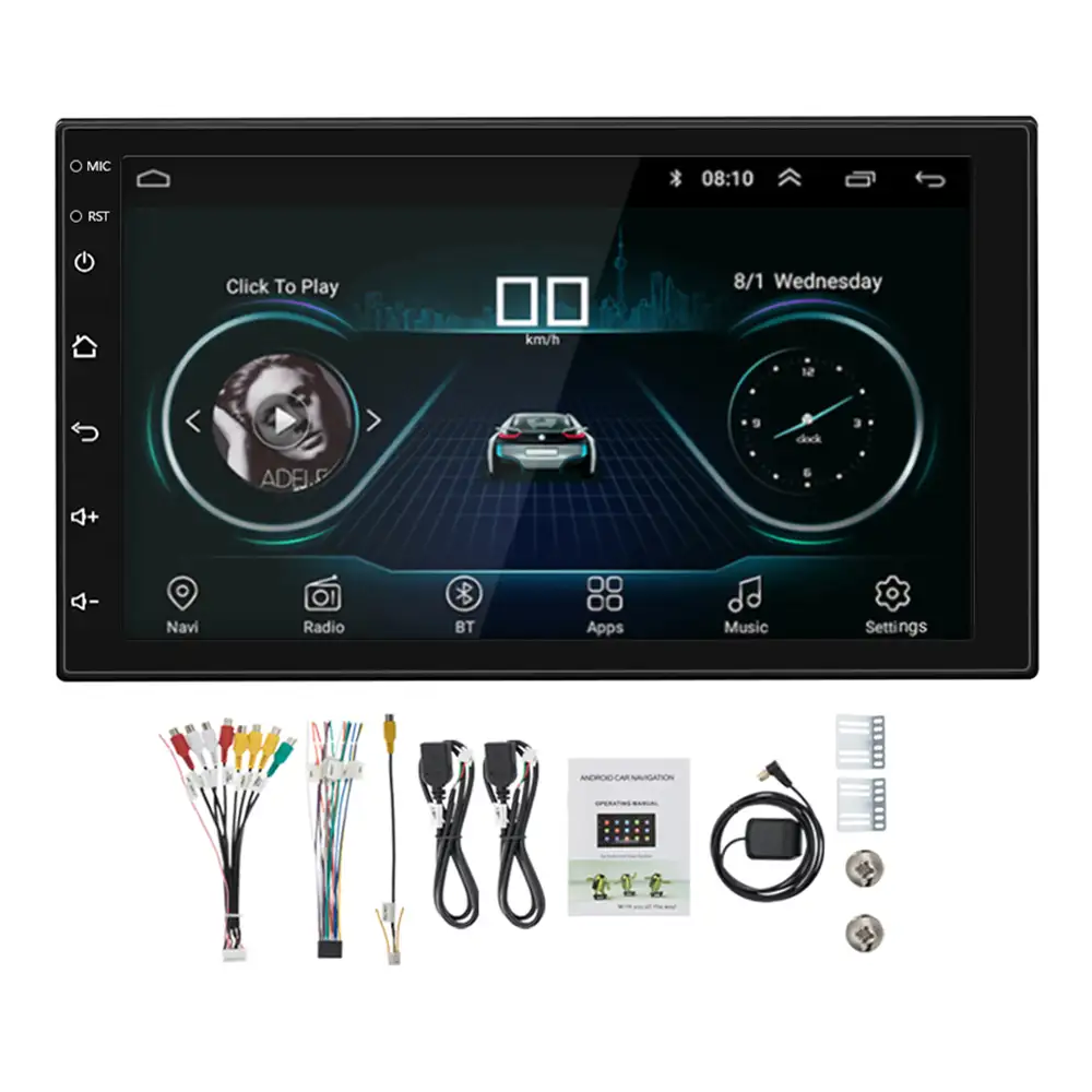7 inch Android car mp5 player 2din manual car dvd player with camera and gps