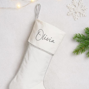 Calcetín Navideño de Terciopelo al por Mayor, Personalizado con Cordón Trenzado y Bordado Personalizado para Niños - Product Image 6