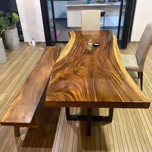 Đồ Nội Thất Phòng Ăn Nhà Hàng Tấm Gỗ Óc Chó Bàn Ăn Nhà Hàng Bằng Gỗ Nguyên Khối - Product Image 6