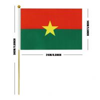 Drapeau Fanion Agitable à la Main du Burkina Faso 14*21cm en Gros, Vente Chaude, Drapeaux de Pays du Monde avec Tige en Bois