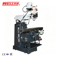 Machine de perçage et de fraisage robuste WELLON X6325, cône de broche ISO40, 380V, déplacement de table 870x440x400mm, poids 1200kg, usage en atelier