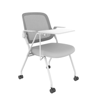 Vente en gros de chaise empilable pliable pivotante en maille chaise de salle de conférence pour étudiants chaise de salle de formation avec bloc-notes