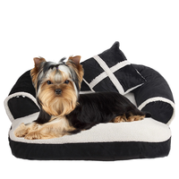 Sofá ortopédico de lujo ecológico para perros, cama y accesorios de piel sintética cálidos y baratos, directo del fabricante