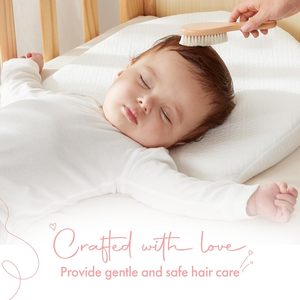 Bộ bàn chải tóc gỗ tự nhiên cho trẻ sơ sinh, lược lông dê mềm mại, bộ dụng cụ chăm sóc tóc cho trẻ nhỏ, quà tặng chăm sóc tóc cho bé - Product Image 5
