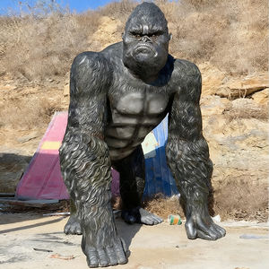 Estatua de gorila de bronce para jardín al aire libre de tamaño real, escultura de Animal de pie, artesanía de Metal duradera y llamativa - Product Image 3