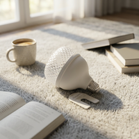 Ampoule LED Olar à base E27, nouvelle conception, en aluminium et plastique, forme de fleur, blanc chaud, pour entrepôt, batterie rechargeable