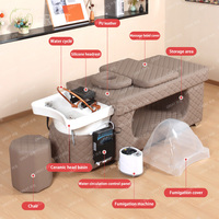 Bol et chaise de shampoing rose pour salon de coiffure moderne shampooing pour coiffure vietnamienne lit de massage pour tête spa shampoing pour salon de coiffure