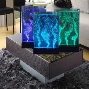 Mini akvaryum dekorasyon akrilik su özellikleri kabarcık duvar