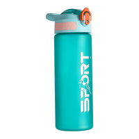 Bouteille d'eau réutilisable en plastique personnalisée, étanche, avec bouchon à paille, compatible lave-vaisselle, pour la maison, le bureau et l'extérieur