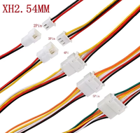 موصل شريطي XH 2.54 مم بدون لحام ذكر وأنثى فارغ، طرف توصيل سلك نحاسي PVC، كابل تمديد 2P3P4P5P6P بطول 10 سم