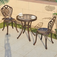 ble basse durable pour 2 personnes en fonte d'aluminium pour villa, patio, balcon, chaises de table carrées pour bistro français