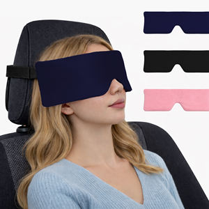 Masque oculaire lesté en flanelle tricotée douce 100% occultante avec sangle élastique réglable pour un sommeil profond et confortable, couleur et logo personnalisables - Product Image 1