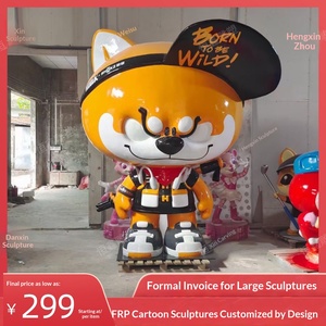 Escultura de Resina Sintética de Fibra de Vidrio, Personaje de Anime de Dibujos Animados Hecho a Mano, Mascota Personalizada, Gran Escultura de Pie para Exteriores - Product Image 2