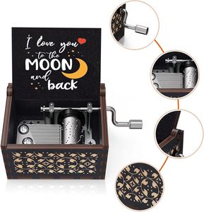 Carillon in Legno Colorato 'You Are My Sunshine' con Manovella Manuale, 'I Love You to the Moon and Back', Regalo Vintage - Product Image 2