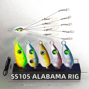 Vente en gros SS105 Acier inoxydable Alabama Rig 22cm Pliable Jig Head Parapluie Rig 5 Bras Portable Basse Pêche Lac Rivière - Product Image 3