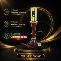 Chicha Électrique Mini Luxe Personnalisée avec Éclairage LED Miroir, en Aluminium, Rechargeable, Portable, Coffret Cadeau, pour Fumer