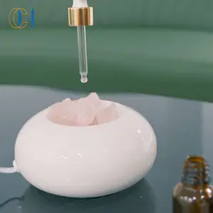 Quemador de incienso de cristal con logotipo personalizado, quemador eléctrico de aceite esencial de GEMA con enchufe de cerámica para aromaterapia