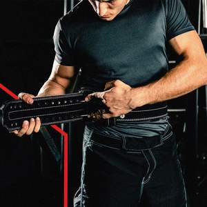 BODYSMART Suede <b>Leather</b> Powerlifting <b>Belt</b>-Single/Double Prong Options Available in Black/Blue/Gray - Product Image 2