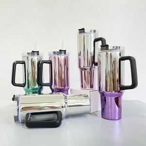 Vaso Térmico Mágico de 40oz con Revestimiento Espejo para Sublimación, con Asa y Tapa con Popote, para Café, Bebidas Frías, Ideal para Viajes en Camión o Auto - Product Image 3